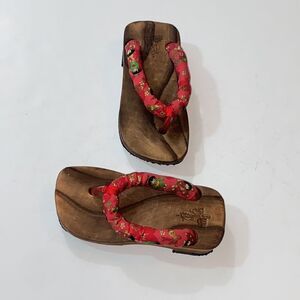 Geta Japanese Handmade Wooden Unixes Sandals Size 17